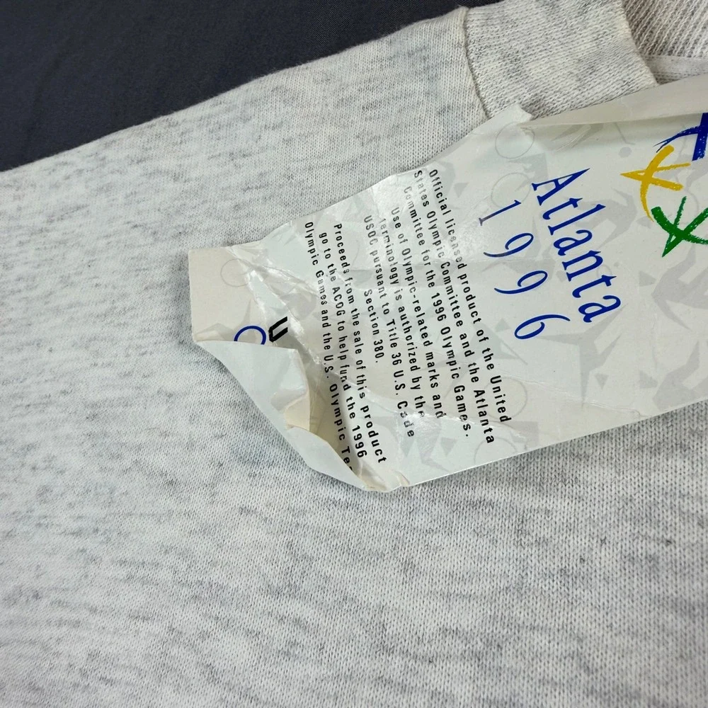Vintage Atlanta 1996 Olympic Games T-Shirt Oneita Grey Heather Mens Medium NWT